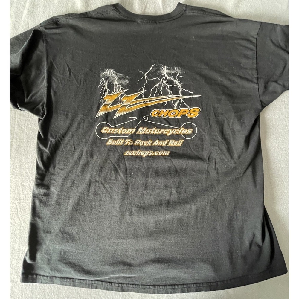 ZZ Chops Custom Motorcycles T-Shirt 2XL‎ Black Biker
